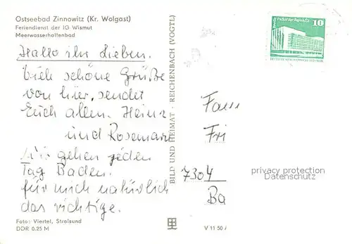AK / Ansichtskarte Zinnowitz_Ostseebad Ferienheim Meerwasserhallenbad Zinnowitz_Ostseebad