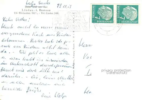 AK / Ansichtskarte Lindau_Bodensee Fliegeraufnahme Haus Uhl am See Lindau Bodensee