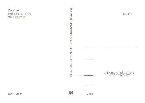 AK / Ansichtskarte Dresden Strasse der Befeiung Neue Standuhr Dresden