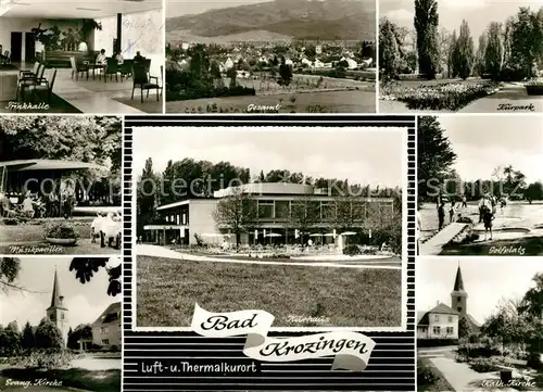 AK / Ansichtskarte Bad_Krozingen Evangelische Kirche Trinkhalle Kurhaus Bad_Krozingen