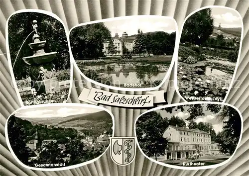 AK / Ansichtskarte Bad_Salzschlirf Kurtheater Badehof Springbrunnen Bad_Salzschlirf