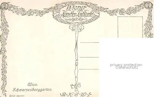 AK / Ansichtskarte Wien Schwarzenberggarten Denkmal Kuenstlerkarte Wien