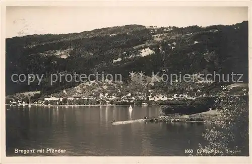 AK / Ansichtskarte Bregenz_Bodensee Panorama Blick gegen den Pfaender Bregenz Bodensee