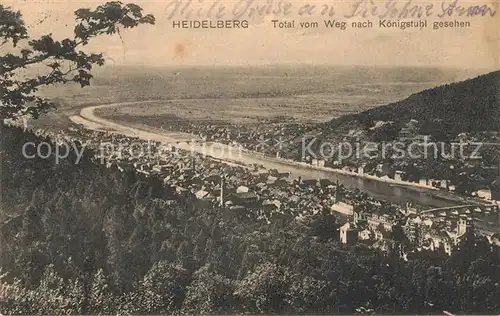 AK / Ansichtskarte Heidelberg_Neckar Total vom Weg nach Koenigstuhl gesehen Neckartal Heidelberg Neckar