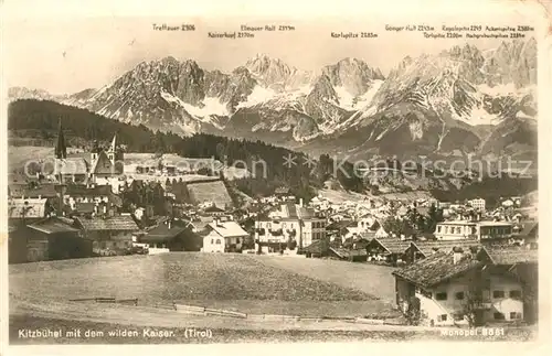 AK / Ansichtskarte Kitzbuehel_Tirol Gesamtansicht mit Wildem Kaiser Kaisergebirge Kitzbuehel Tirol