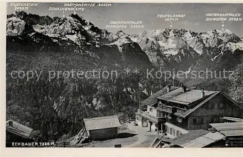 AK / Ansichtskarte Garmisch Partenkirchen Eckbauer Alm Berggaststaette Alpenpanorama Garmisch Partenkirchen