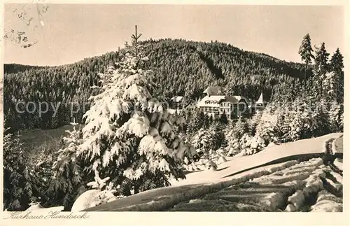 AK / Ansichtskarte Buehl_Baden Kurhaus Hundseck Wintersportplatz Schwarzwald Landschaftspanorama Buehl_Baden