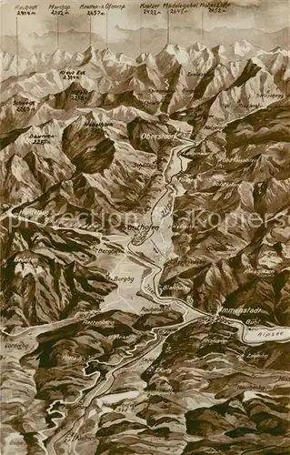 AK / Ansichtskarte Oberstdorf Reliefkarte vom Allgaeu aus der Vogelperspektive Nr 237 Oberstdorf