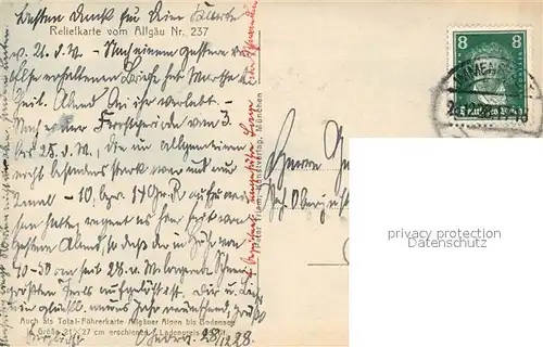 AK / Ansichtskarte Oberstdorf Reliefkarte vom Allgaeu aus der Vogelperspektive Nr 237 Oberstdorf