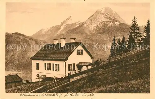 AK / Ansichtskarte Finkenberg_Tirol Soleleitungsweg Brunnhaus am Soeldenkoepfl mit Watzmann Finkenberg Tirol