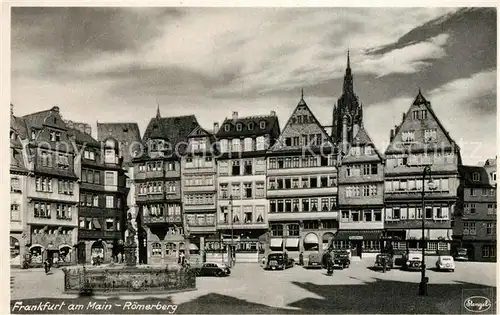 AK / Ansichtskarte Frankfurt_Main Roemerberg Brunnen Altstadt Frankfurt Main