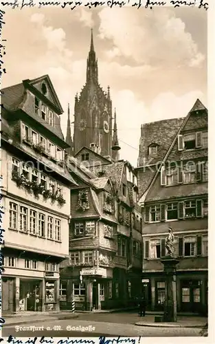 AK / Ansichtskarte Frankfurt_Main Saalgasse Blick zum Dom Altstadt Frankfurt Main