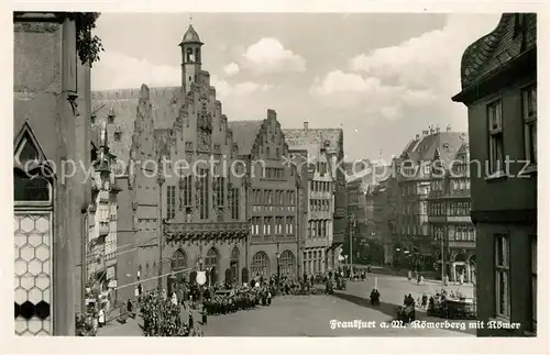 AK / Ansichtskarte Frankfurt_Main Roemerberg mit Roemer Giebelhaeuser Altstadt Frankfurt Main
