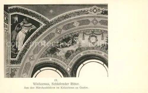 AK / Ansichtskarte Goslar Wislicenus Der schlafende Ritter Maerchenbilder im Kaiserhaus Goslar