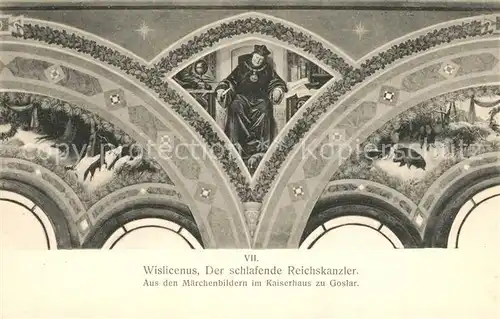 AK / Ansichtskarte Goslar Wislicenus Der schlafende Reichskanzler Maerchenbilder im Kaiserhaus Goslar