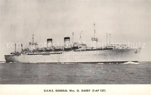 AK / Ansichtskarte Dampfer_Oceanliner U.S.N.S. Wm. O. Darby Dampfer Oceanliner