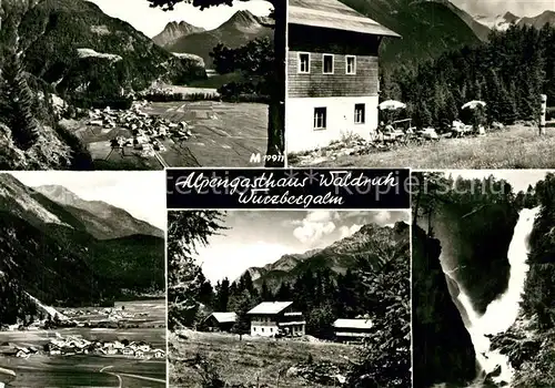 AK / Ansichtskarte oetztal_Tirol Alpengasthaus Waldruh Panorama Wasserfall oetztal Tirol