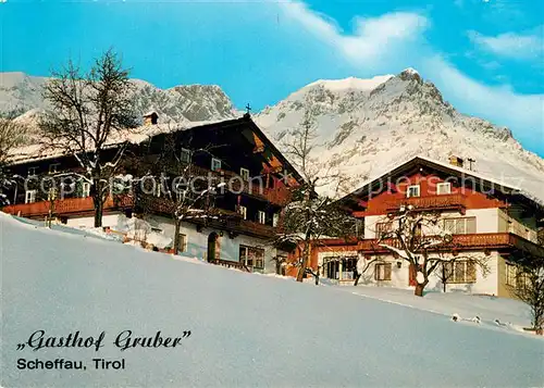 AK / Ansichtskarte Scheffau_Wilden_Kaiser Gasthof Gruber Scheffau_Wilden_Kaiser