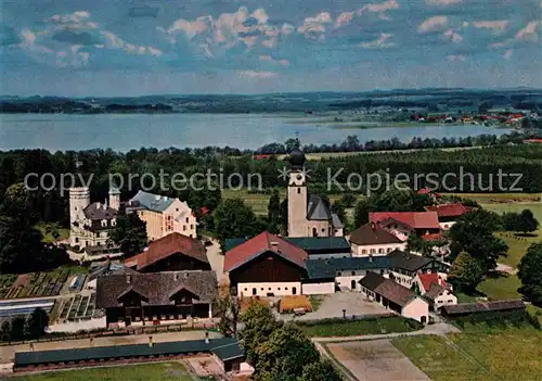 AK / Ansichtskarte Ising_Chiemsee Fliegeraufnahme Ising Chiemsee