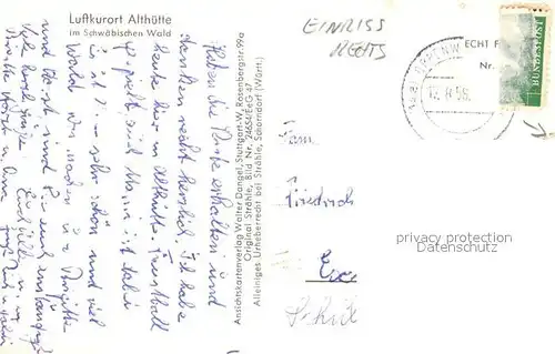 AK / Ansichtskarte Althuette_Wuerttemberg Fliegeraufnahme Althuette Wuerttemberg