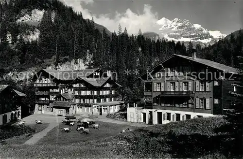 AK / Ansichtskarte Griesalp_Kiental Hotel und Kurhaus Griesalp mit Buettlassen und Gspaltenhorn Griesalp Kiental