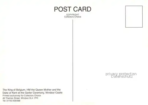 AK / Ansichtskarte Adel_England Queen Mother King of Belgium Duke of Kent Garter Ceremony Windsor Castle  Adel_England