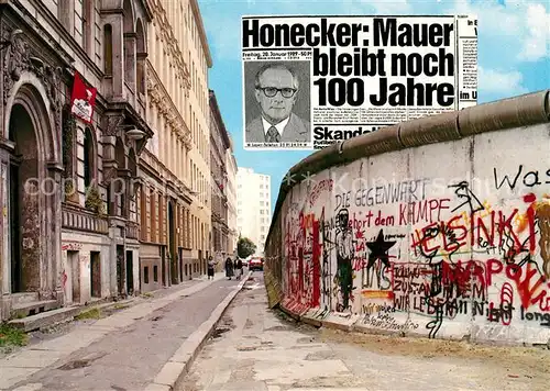 AK / Ansichtskarte Berliner_Mauer_Berlin_Wall Sebastianstrasse Honecker  Berliner_Mauer