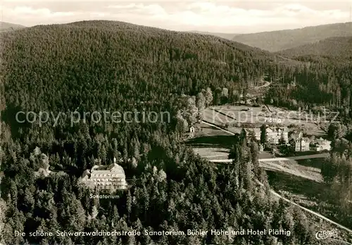 AK / Ansichtskarte Buehl_Baden Sanatorium Buehler Hoehe Hotel Plaettig Fliegeraufnahme Buehl_Baden