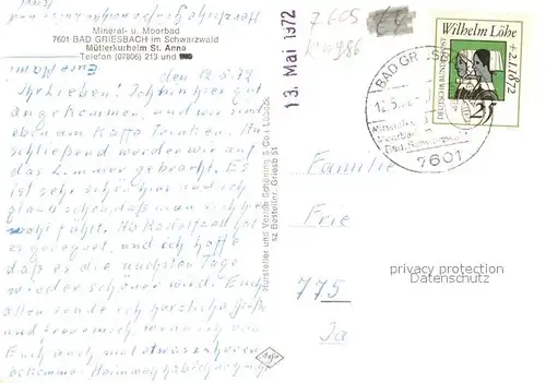 AK / Ansichtskarte Bad_Griesbach_Schwarzwald  Muetterkurheim St. Anna Bad_Griesbach