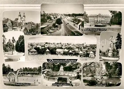 AK / Ansichtskarte Donaueschingen Fuerstenberg Schloss Stadtkirche Donauquelle Donaueschingen