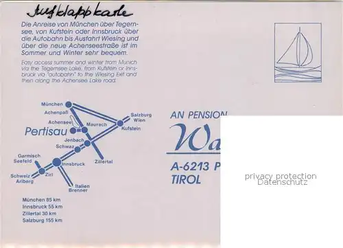 AK / Ansichtskarte Pertisau_Achensee Pension Wagnerhof Gastraum Zimmer Pertisau Achensee