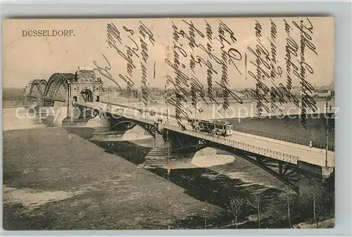 AK / Ansichtskarte Strassenbahn Duesseldorf Bruecke  Strassenbahn