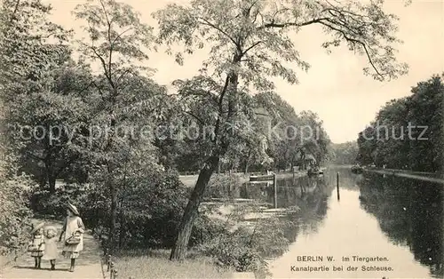 AK / Ansichtskarte Berlin Kanal bei der Schleuse im Tiergarten Berlin