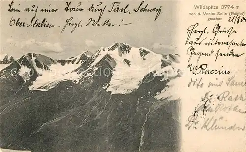 AK / Ansichtskarte Wildspitze Gebirgspanorama oetztaler Alpen von der Venter Seite gesehen Wildspitze