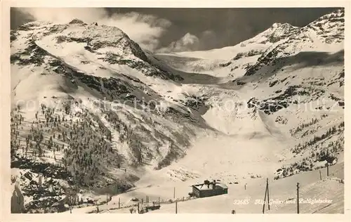 AK / Ansichtskarte Alp_Gruem Panorama Blick zum Paluegletscher Berninagruppe Alp_Gruem