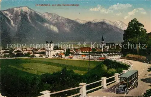 AK / Ansichtskarte Innsbruck Panorama Blick von der Brennerstrasse Alpen Automobil Innsbruck
