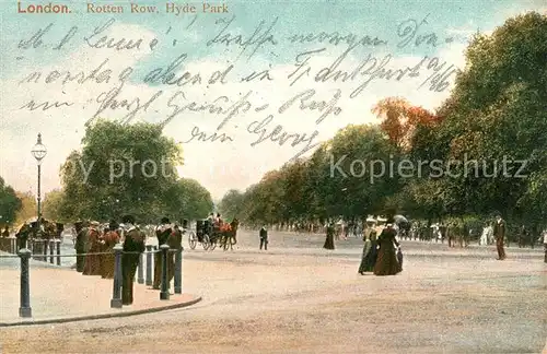 AK / Ansichtskarte London Rotten Row Hyde Park London