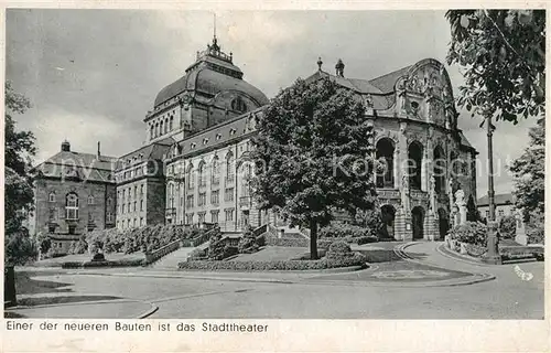 AK / Ansichtskarte Freiburg_Breisgau Einer der neueren Bauten ist das Stadttheater Freiburg Breisgau