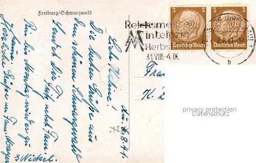 AK / Ansichtskarte Freiburg_Breisgau Einer der neueren Bauten ist das Stadttheater Freiburg Breisgau