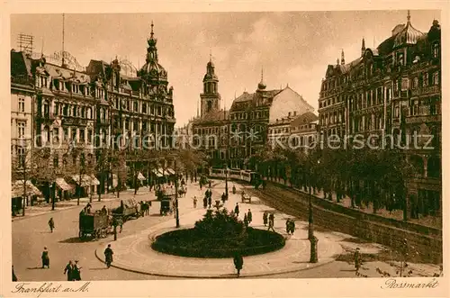 AK / Ansichtskarte Frankfurt_Main Rossmarkt Pferdefuhrwerke Strassenbahn Frankfurt Main