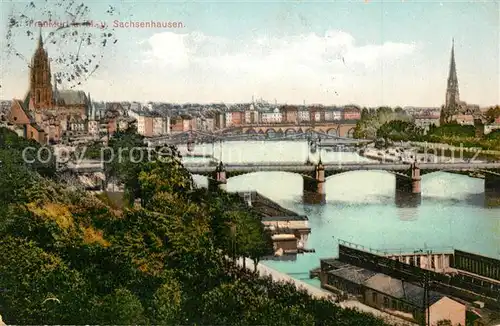 AK / Ansichtskarte Sachsenhausen_Frankfurt Panorama Mainbruecke Dom Sachsenhausen Frankfurt
