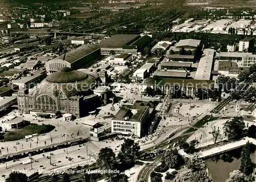 AK / Ansichtskarte Frankfurt_Main Festhalle mit Messegelaende Fliegeraufnahme Frankfurt Main