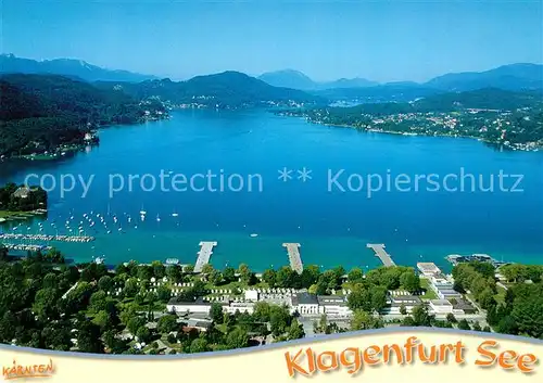 AK / Ansichtskarte Klagenfurt_Woerthersee Strandbad Klagenfurt mit Campingplatz Klagenfurt_Woerthersee