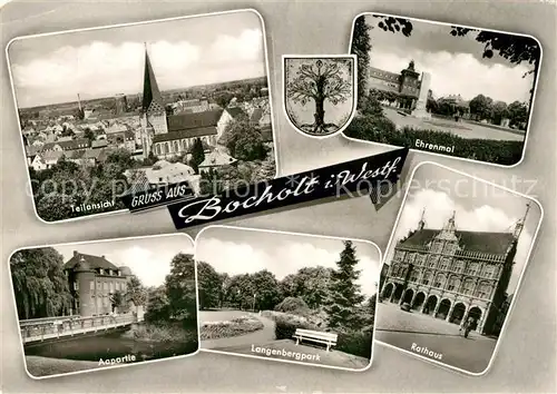 AK / Ansichtskarte Bocholt_Westfalen Kirche Ehrenmal Aapartie Langenbergpark  Bocholt_Westfalen