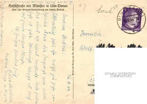 AK / Ansichtskarte Ulm_Donau Kirchstrasse mit Muenster Ulm_Donau