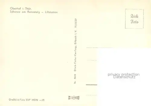 AK / Ansichtskarte Oberhof_Thueringen Schanze am Rennsteig Liftstation Oberhof Thueringen