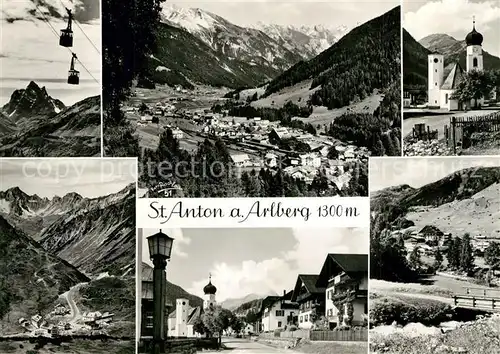 AK / Ansichtskarte St_Anton_Arlberg Fliegeraufnahme Seilbahn Kirche  St_Anton_Arlberg