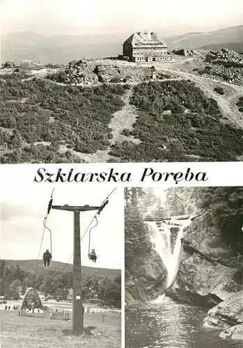 AK / Ansichtskarte Szklarska_Poreba Berghaus Sessellift Wasserfall Szklarska_Poreba