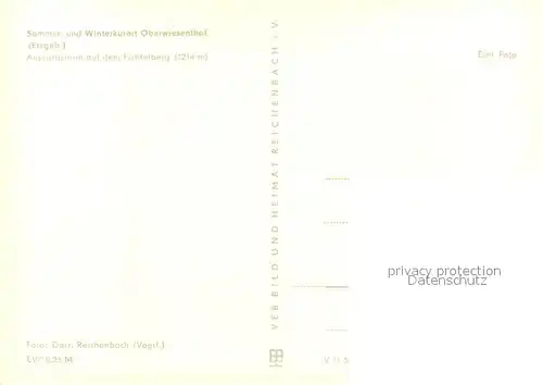 AK / Ansichtskarte Oberwiesenthal_Erzgebirge Fichtelberg Aussichtsturm Oberwiesenthal Erzgebirge