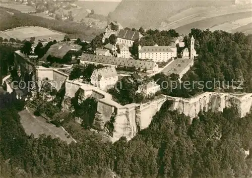 AK / Ansichtskarte Saechsische_Schweiz Fliegeraufnahme Festung Koenigstein Saechsische Schweiz